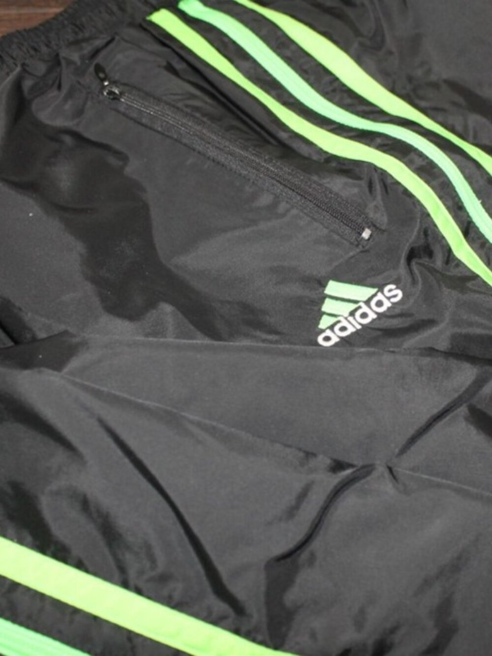 VTG Adidas Tear Away Track Pants Mens Medium Black Windbreaker Zip Legs 90s Y2K
